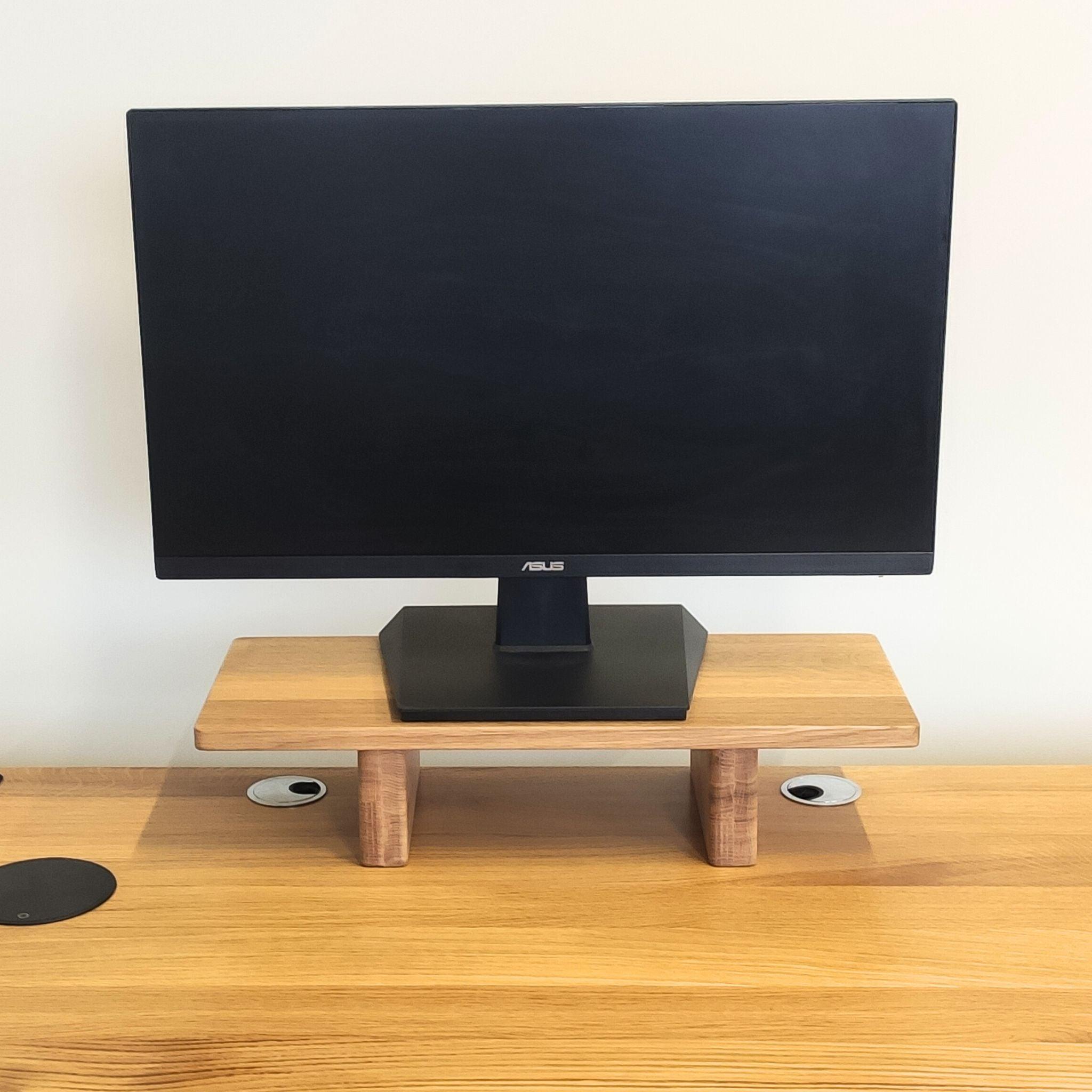 Shelf under the monitor made of natural wood M