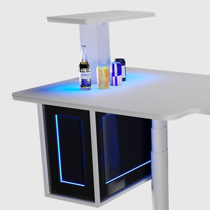 The travel bar is built into the tabletop