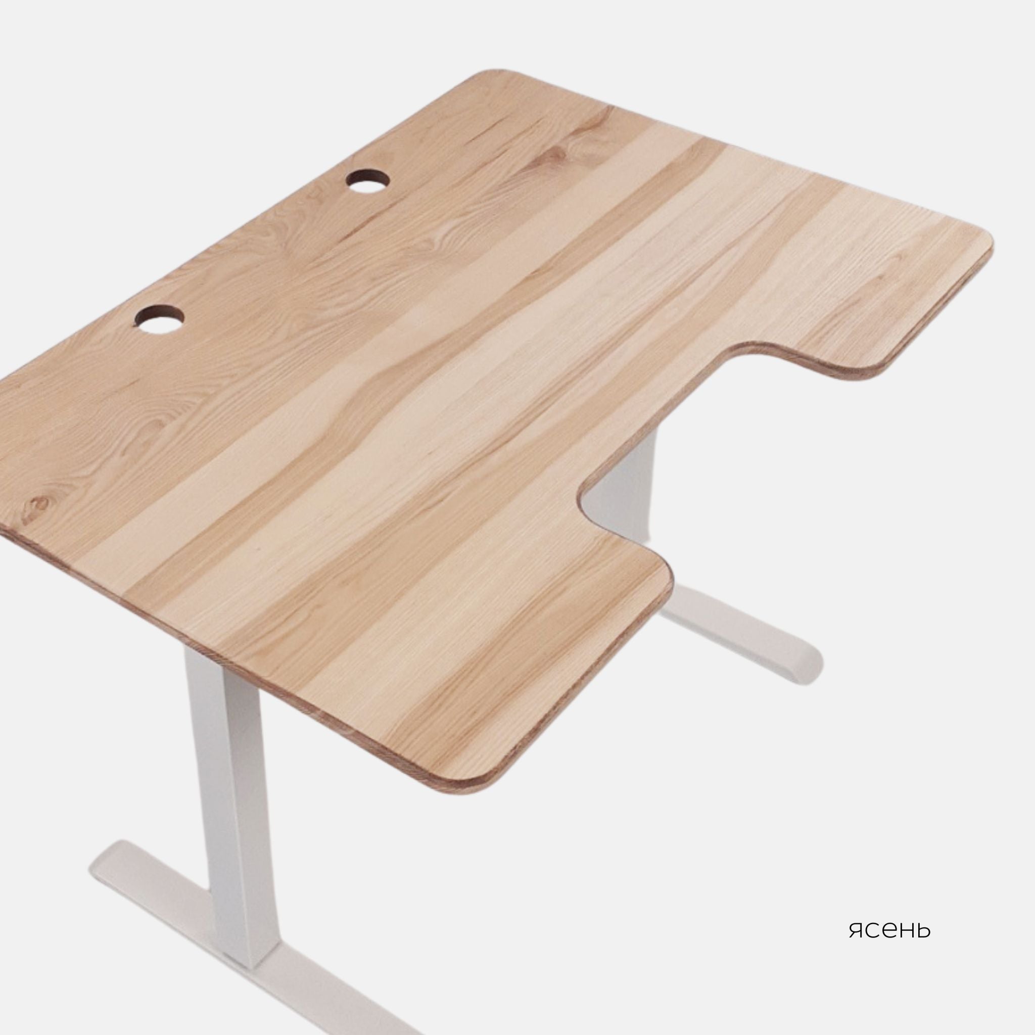 BESTFIT height-adjustable table with wooden table top