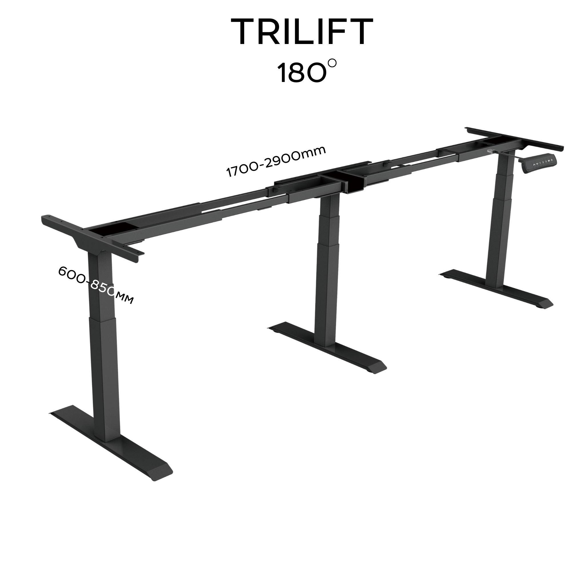 Three-motor table frame with TRILIFT height adjustment