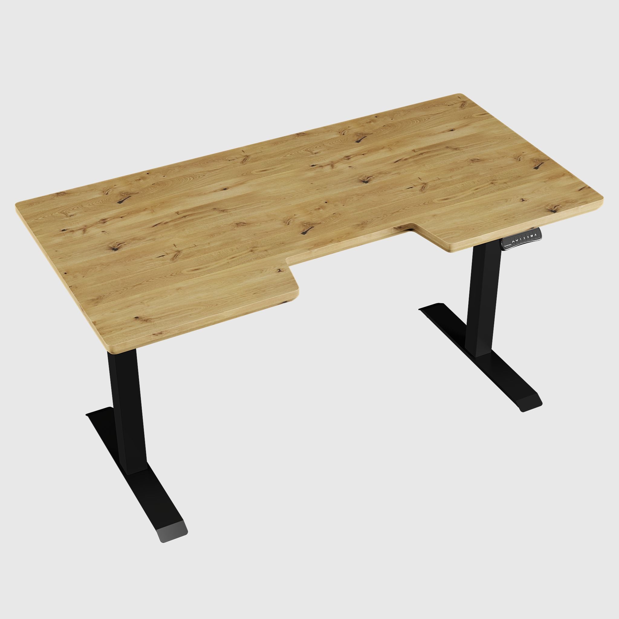 Two-motor table with height adjustment BESTFIT with a wooden table top