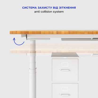 Two-motor table frame with DUOERGO height adjustment