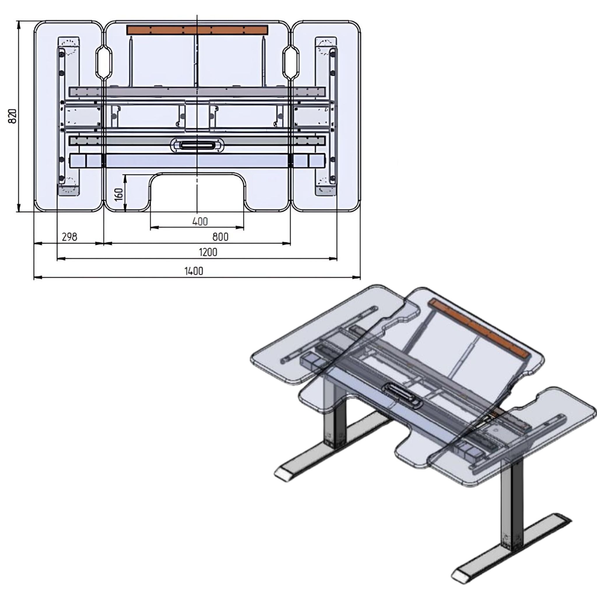 A table with a tilting tabletop BestFit