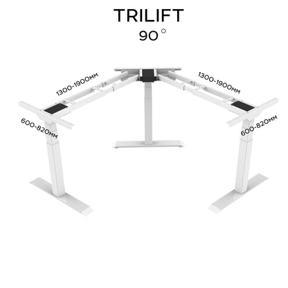 Three-motor table frame with TRILIFT height adjustment